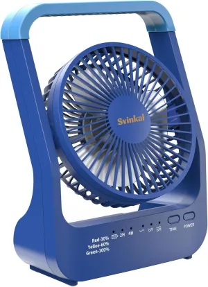 Portable Desk Fan 20000mAh Battery Operated Rechargeable, 200H Long Lasting with Timer, 3 Speeds, 360 Rotation, Portable fan with USB charging port for Home, Outdoor, Hurricane, Emergency Waist-mounted portable fan for outdoor use