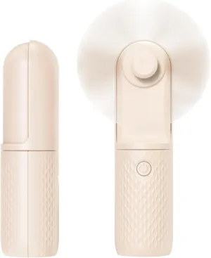 Portable Fan, 2000mAh Rechargeable Battery Operated Mini Handheld Fan, Powerful Safety Design Pocket Fans for Travel/Outdoor/Concert/Beach/Make-up, Gifts for Mom, Teens, Beige Mini handheld fan for personal cooling