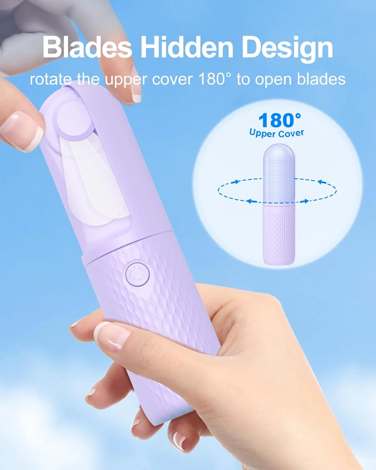 Portable Fan, 2000mAh Rechargeable Battery Operated Mini Handheld Fan, Powerful Safety Design Pocket Fans for Travel/Outdoor/Concert/Beach/Make-up, Gifts for Mom, Teens, Purple