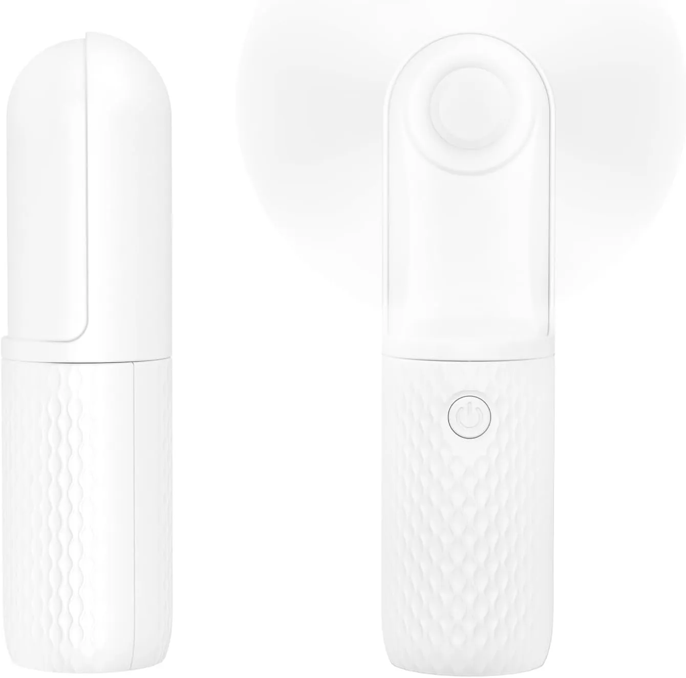 Portable Fan, 2000mAh Rechargeable Battery Operated Mini Handheld Fan, Powerful Safety Design Pocket Fans for Travel/Outdoor/Concert/Beach/Make-up, Gifts for Mom, Teens, White Fan with safety blade design