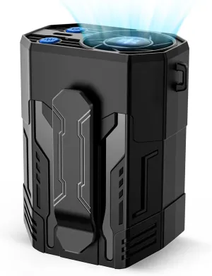 Portable Fan 4000mAh Rechargeable, 4 Speeds 13000RPM Strong Airflow, Personal Waist Fan with Max 24H Working Time, Wearable Neck Fan, Hands-Free Clip Belt fan for Camping, Outdoor, Jobsite, Traveling Waist-mounted portable fan for outdoor use