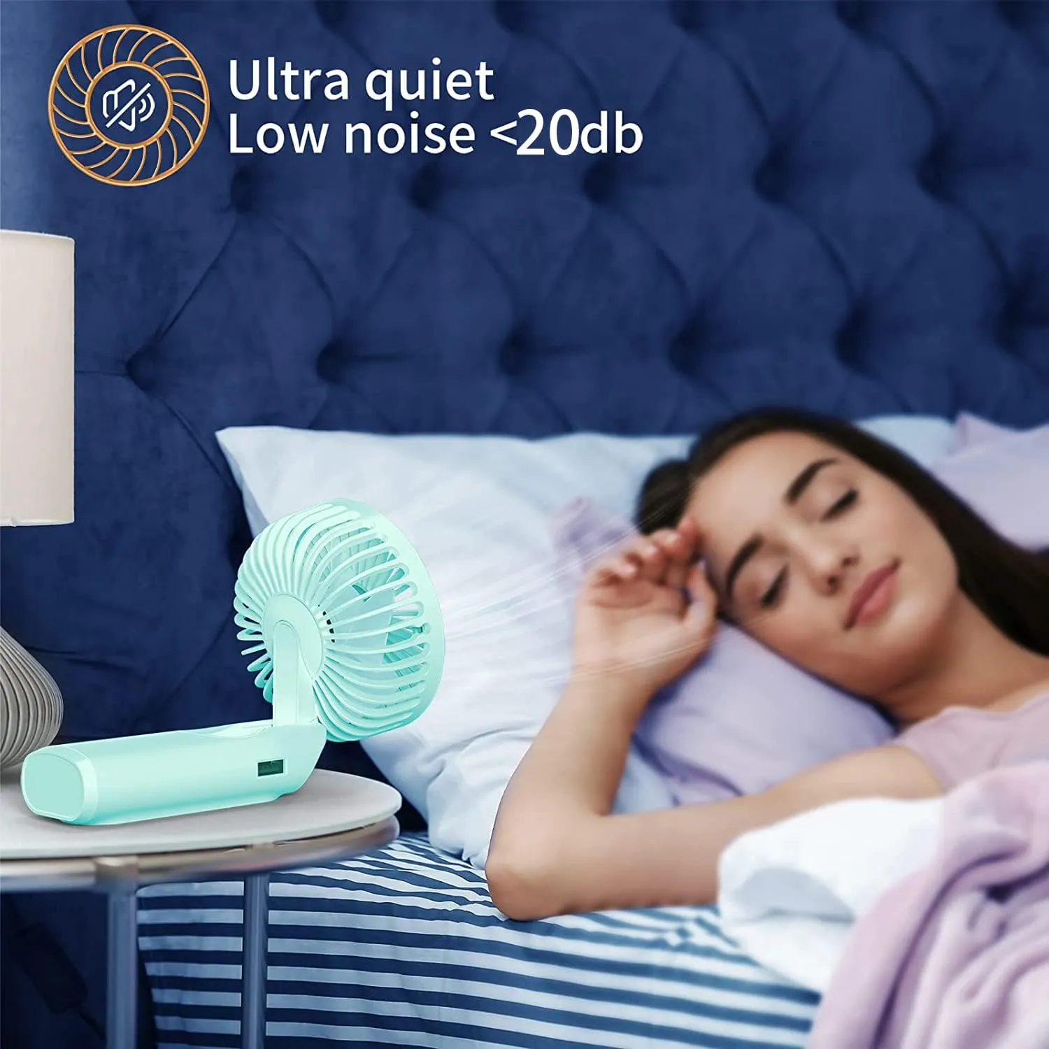 Portable Fan, 4000mAh USB Rechargeable, 180 Foldable Mini Desk Fan with 6 Wind Speed, LCD Digital Display, Lanyard as Neck Fan, Ultra Quiet