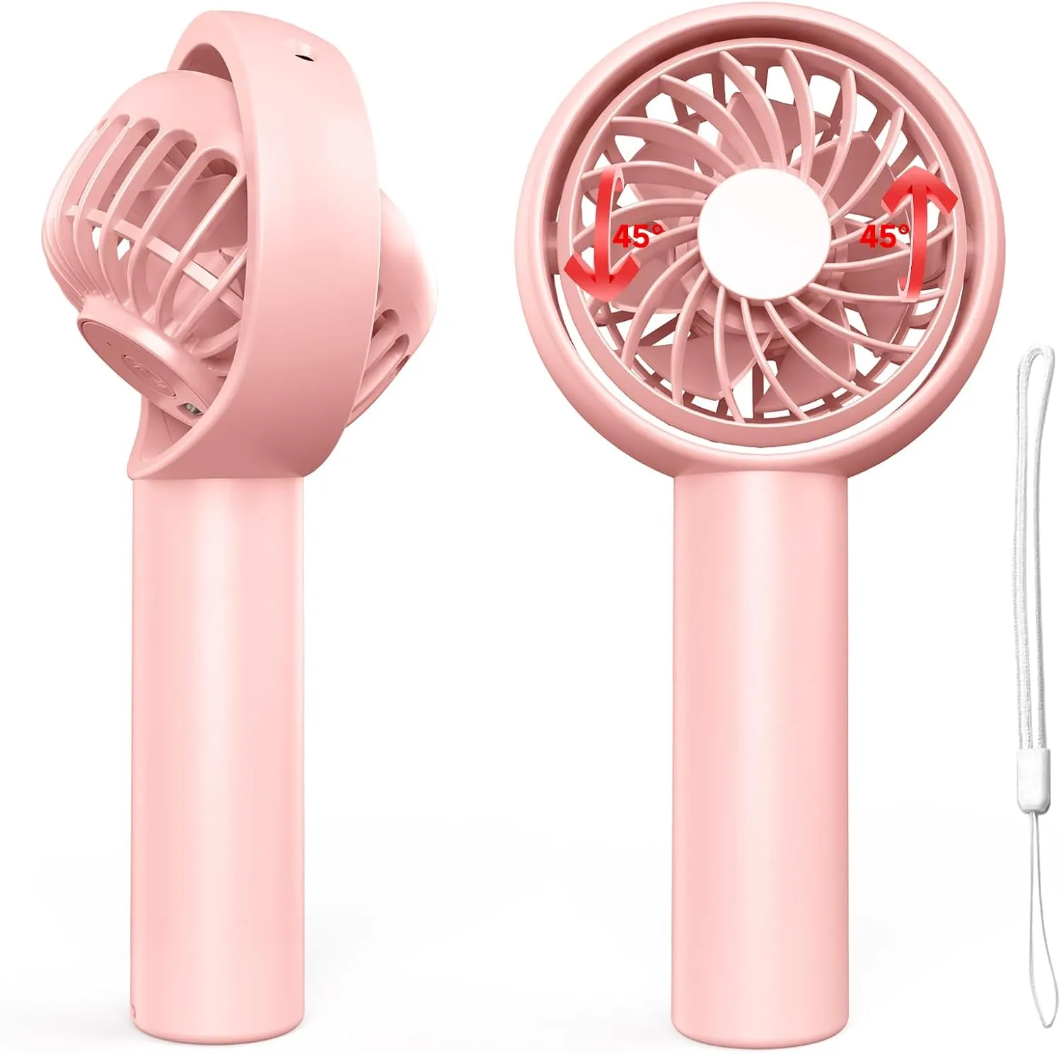 Portable Fan, 90Tilts Up&Down Fans for Extra Cooling Space, 3 Speed Handheld Personal Fan with Lightweight Design, Rechargeable Mini Fans for Stylish Girl/Women/Men/Pets/Indoor/Outdoor Mini handheld fan for personal cooling