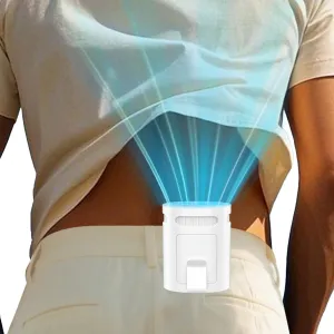 Portable Fan Clip on Pants-Personal Little Light Weight Waist Fan Coolclip Belt Hip Pocket Hard Hat,Wireless Wear Charging Battery Powered Quiet Undershirt Waist Band Coolclip Fans Adult Kid White Neck fan for hands-free comfort