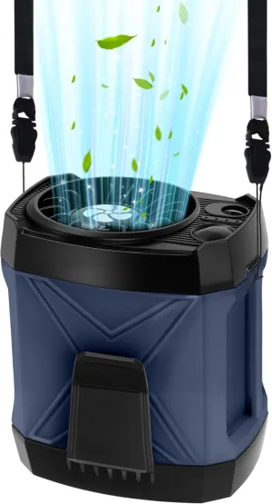 Portable Fan for Under Shirt, Waist Fan Clip On Belt, 4-in-1 Rechargeable Body Fan with LED Light, Phone Stand, Fast Charging 4-Speed Hip Personal Wearable Fan for Fishing, Outdoor, Makeup, Kitchen Waist-mounted portable fan for outdoor use