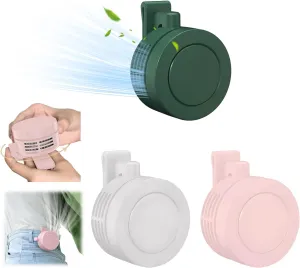 Portable Fan, Mini Waist Clip Fan, 360 Degree Clip On Air Cooler, USB or Battery Operated Hands-Free Personal Fan 3 Speeds Bladeless Neck Fan Wearable for Outdoor Farm Hiking Camping Travel (3PCS) 360-degree rotating fan for home use