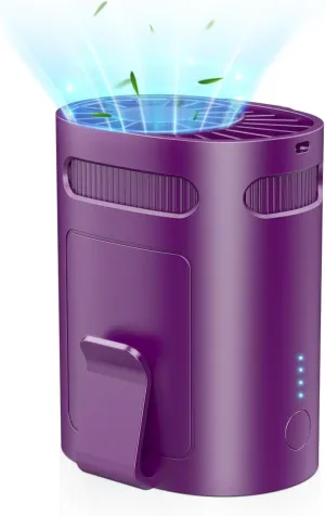 Portable Fan Rechargeable Waistband-Compact Lightweight Waist Fan Clip On Undershirt Pant Belt Pocket,Purple Noiseless Personal Cooling Fans Hangs for Your Neck,Waist Band Body AC for Woman Man Kid Waist-mounted portable fan for outdoor use