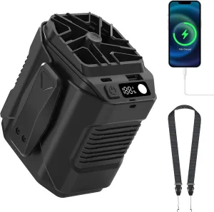 Portable Fan Rechargeable with Wearable Lanyard,10000mAh Rechargeable Battery,10 Speeds 15000RPM Strong Airflow Clip on Personal Waist Fan for Travel,Camping,Outdoor,Jobsite,Neck Fan Waist-mounted portable fan for outdoor use