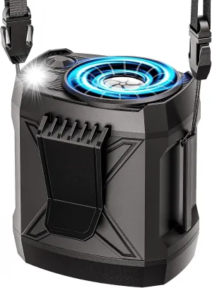 Portable Fan Rechargeable,4 Speeds Strong Airflow Small Neck Fan Clip on Waist Under Shirt,Battery Powered,for Travel Camping Outdoor Jobsite,Camping Essentials-Black Waist-mounted portable fan for outdoor use