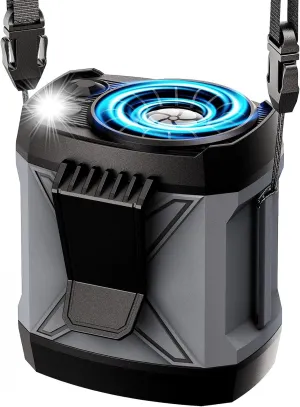 Portable Fan Rechargeable,4 Speeds Strong Airflow Small Neck Fan Clip on Waist Under Shirt,Battery Powered,for Travel Camping Outdoor Jobsite,Camping Essentials-Gray Waist-mounted portable fan for outdoor use