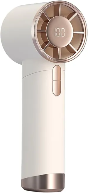 Portable Handheld Fan, 1-100 Speeds Adjustable Turbo Mini Fan with LED Display, Rechargeable Ice Cooling Personal Fan, Metal Shell with lanyard, Gifts for Women Men Indoor Outdoor Travel USB desktop fan for workspace