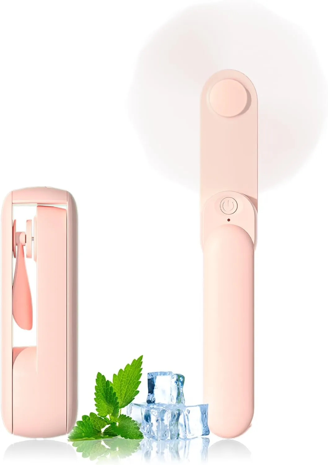 Portable Handheld Fan, 2 IN 1 Mini Hand Fan, Battery Operated [8-15 Working Hours], USB Rechargeable Personal Foldable Fan for Indoor, Small Pocket Fans Travel Essentials for Outdoor (Pink) Neck fan for hands-free comfort