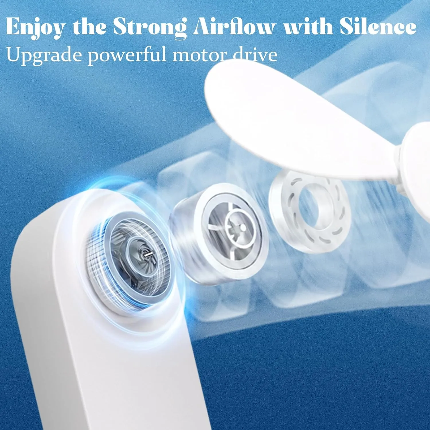 Portable Handheld Fan, 2 IN 1 Mini Hand Fan, Battery Operated [8-15 Working Hours], USB Rechargeable Personal Foldable Fan for Indoor, Small Pocket Fans Travel Essentials for Outdoor (White)
