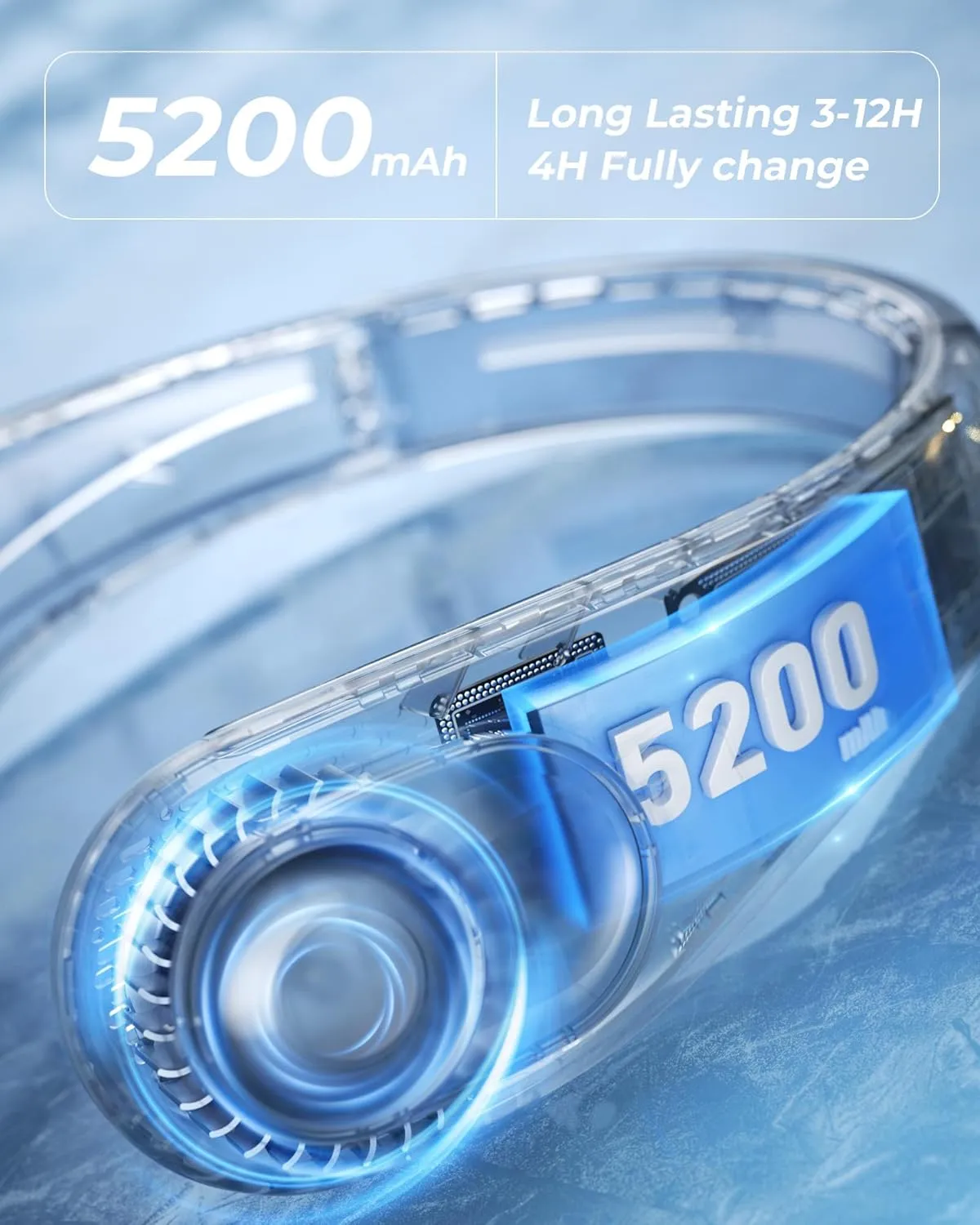 Portable Handheld Fan, 4000mAh, 180 Adjustable, 6 Speed Wind, Display Electricity in Real Time, USB Rechargeable Foldable Personal Fan