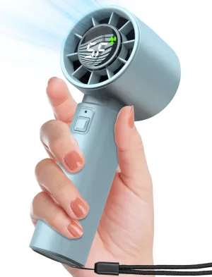 Portable Handheld Fan - High Speed Cooling, USB Rechargeable Mini Fan with 4000mAh Battery 12 Hours Battery Life for Beach Travel Vacation. (Blue) Mini handheld fan for personal cooling