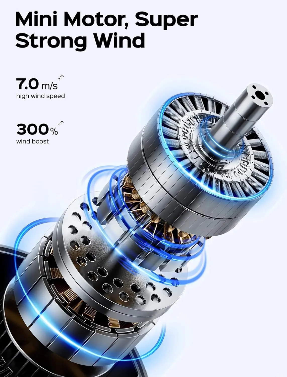 Portable Handheld Fan - High Speed Cooling, USB Rechargeable Mini Fan with 4000mAh Battery 12 Hours Battery Life for Beach Travel Vacation.