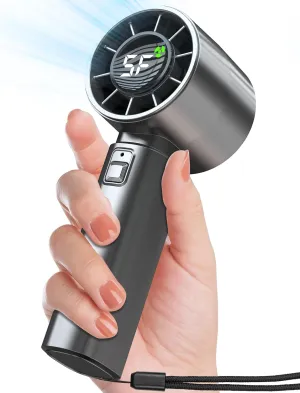 Portable Handheld Fan, High-Speed Personal mini Fan, USB Rechargeable 4000mAh Battery Digital Display Perfect for Beach, Travel and Vacation Mini handheld fan for personal cooling