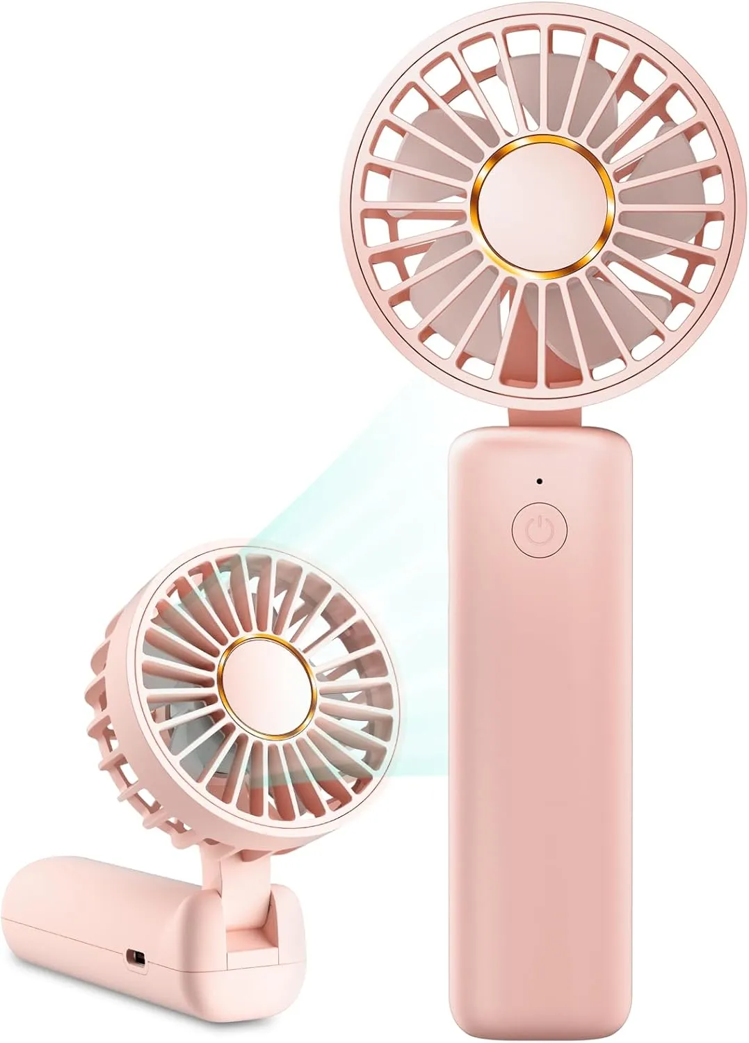 Portable Handheld Fan, Mini Desk Fan Foldable 2000mAh, 180 Ratotion, 3 Speeds, Ultra Quite, Up to 8H Long Use Time, Small Personal Cooling Fans Makeup Eyelash Fan for Women Girl Mini handheld fan for personal cooling