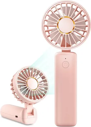 Portable Handheld Fan, Mini Desk Fan Foldable 2000mAh, 180 Ratotion, 3 Speeds, Ultra Quite, Up to 8H Long Use Time, Small Personal Cooling Fans Makeup Eyelash Fan for Women Girl Mini handheld fan for personal cooling