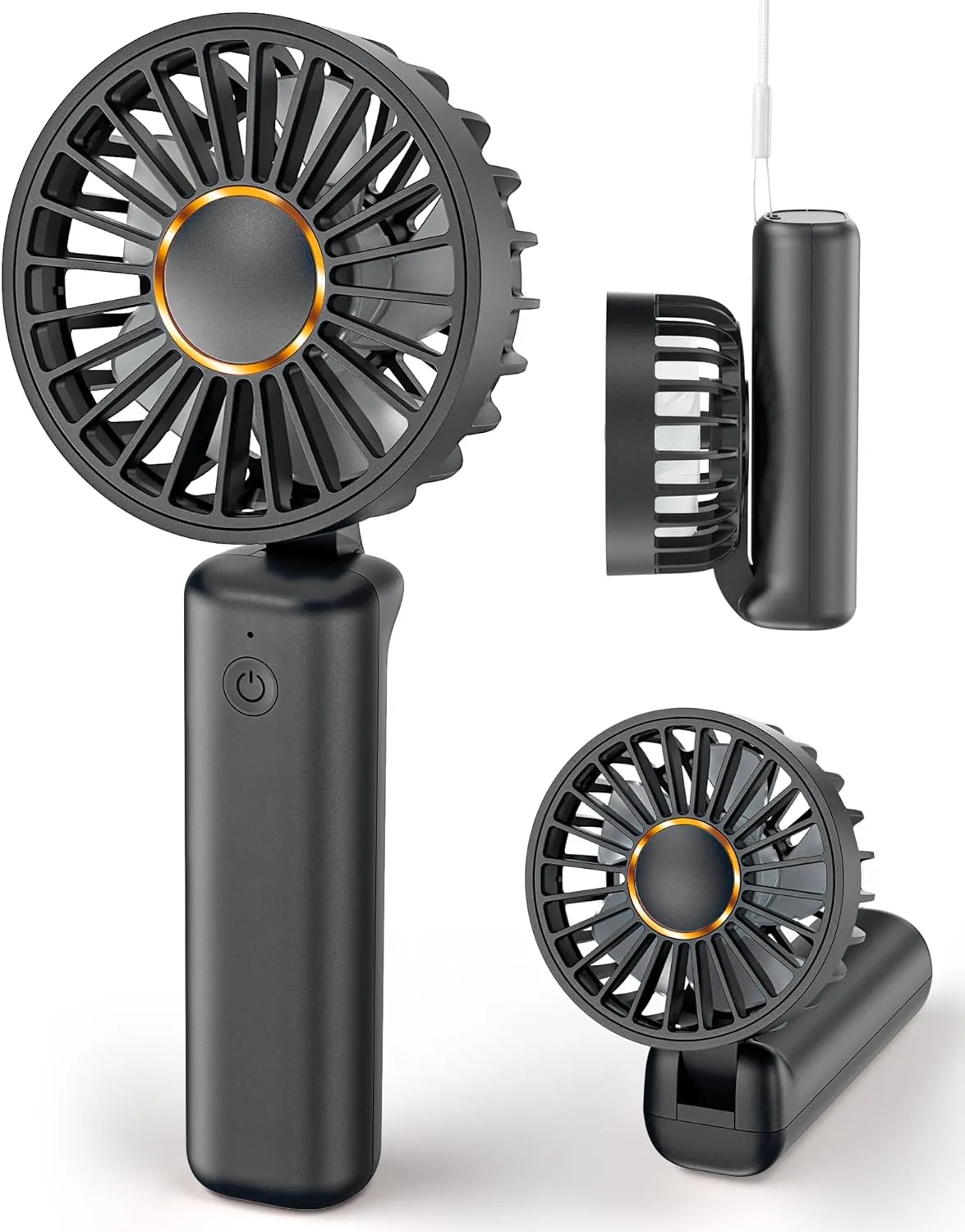 Portable Handheld Fan, Mini Desk Fan Foldable 2000mAh, 180 Ratotion, 3 Speeds, Ultra Quite, Up to 8H Long Use Time, Small Personal Cooling Fans Makeup Lash Fan for Women Girls Mini handheld fan for personal cooling