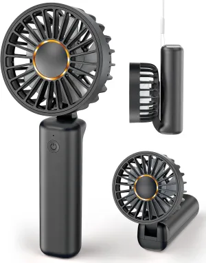 Portable Handheld Fan, Mini Desk Fan Foldable 2000mAh, 180 Ratotion, 3 Speeds, Ultra Quite, Up to 8H Long Use Time, Small Personal Cooling Fans Makeup Lash Fan for Women Girls Mini handheld fan for personal cooling