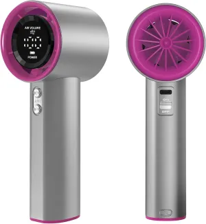 Portable Handheld Fan, Speed (1-100) Adjustable Turbo Personal, 4000mAh Battery Rechargeable Cooling Fan, Digital Display, Gifts for Women Men Travel/Camping/Outdoor (Iron/Fuchsia) Mini handheld fan for personal cooling