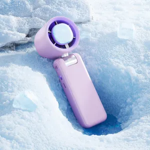 Portable Handheld Fan Turbo for Travel, Mini Personal Rechargeable Fans, Extreme Ice Cooling Plate,Led Display, 1-100 Speed,Up to 20h Use,Foldable Lash Fan,Perfect Gifts for Women,ChildPink Mini handheld fan for personal cooling