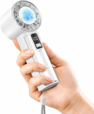 Portable Handheld Fan with Ice Cooler, 21H Max Cooling,9500RPM High Speed,100 Speeds, Small Pocket Turbo Design,Digital Display, Rechargeable Personal Handheld AC Fan for Travel Outdoor Office Commute Mini handheld fan for personal cooling
