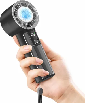 Portable Handheld Fan with Ice Cooler,21H Max Cooling,9500RPM High Speed,100 Speeds, Small Pocket Turbo Design,Digital Display, Rechargeable Personal Handheld AC Fan for Travel Outdoor Office Commute Mini handheld fan for personal cooling