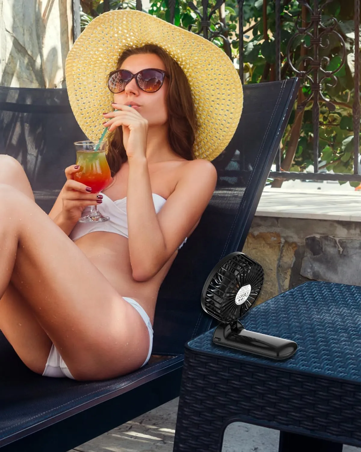 Portable Handheld Mini Fan, 6-15H Cooling Small Personal Device, 180 Foldable Desk Fan With 4 Quiet Speed, Neck Fan W/Lanyard for Kids Women Men Travel Outdoor Office, Black