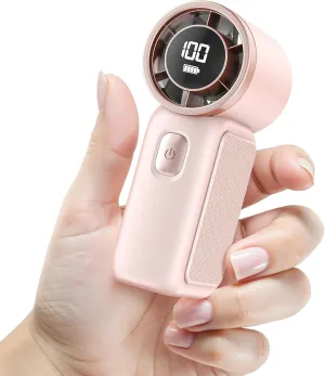 Portable Handheld Mini Fan, 6 Gear Wind, Hand Small Travel Personal Held Fans, Rechargeable Turbo Fan, Gifts for Women Men, for Camping Vacation Outdoor (pink) Mini handheld fan for personal cooling