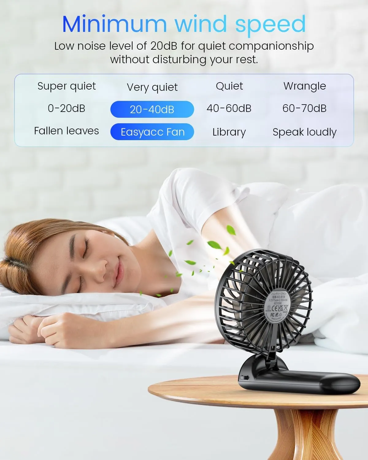 Portable Handheld Mini Fan Rechargeable: Small Hand Personal Foldable Fans 180 Adjustable 4 Speed Wind Cooling Air for Travel Face lash Indoor Outdoor Office Camping Household Women Men Kid Black