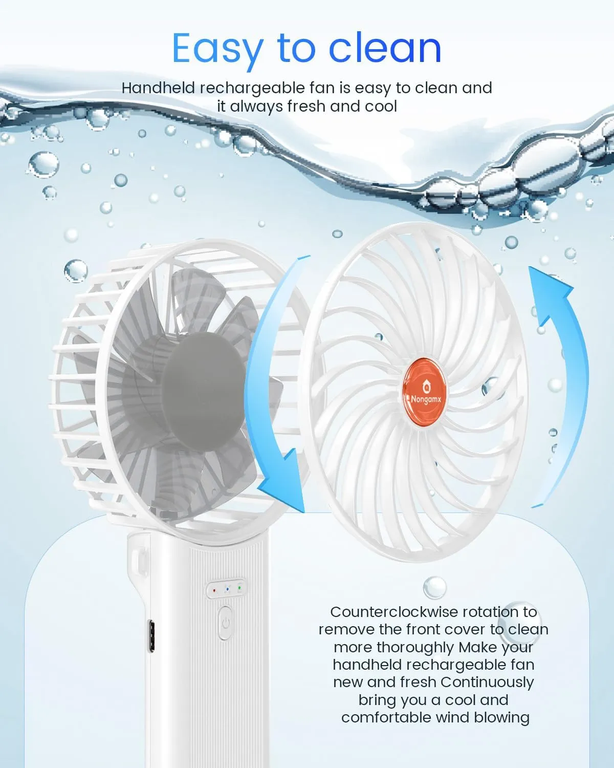 Portable Handheld Mini Fan Rechargeable: Small Hand Personal Foldable Fans 180 Adjustable 4 Speed Wind Cooling Air for Travel Face lash Indoor Outdoor Office Camping Household Women Men Kid White