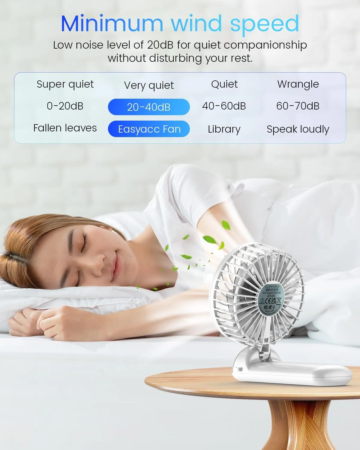 Portable Handheld Mini Fan Rechargeable: Small Hand Personal Foldable Fans 180 Adjustable 4 Speed Wind Cooling Air for Travel Face lash Indoor Outdoor Office Camping Household Women Men Kid White