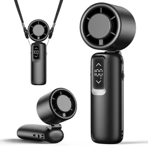 Portable Handheld Turbo Fan, 1-100 Gear Wind, Battery Operated, Up to 23 Working Hours, 3 IN 1 Personal Fan with Air Turbo Tech, Cooling Essentials for Indoor/Outdoor Neck fan for hands-free comfort