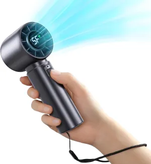 Portable Handheld Turbo Fan, Personal Fan Battery 4000mAh Work for 3-16H, USB Rechargeable, 10800 High-Speed Motor, 5-Speeds Mini Hand held Fans for Outdoor, Travel, Home, Office (Black) Mini handheld fan for personal cooling