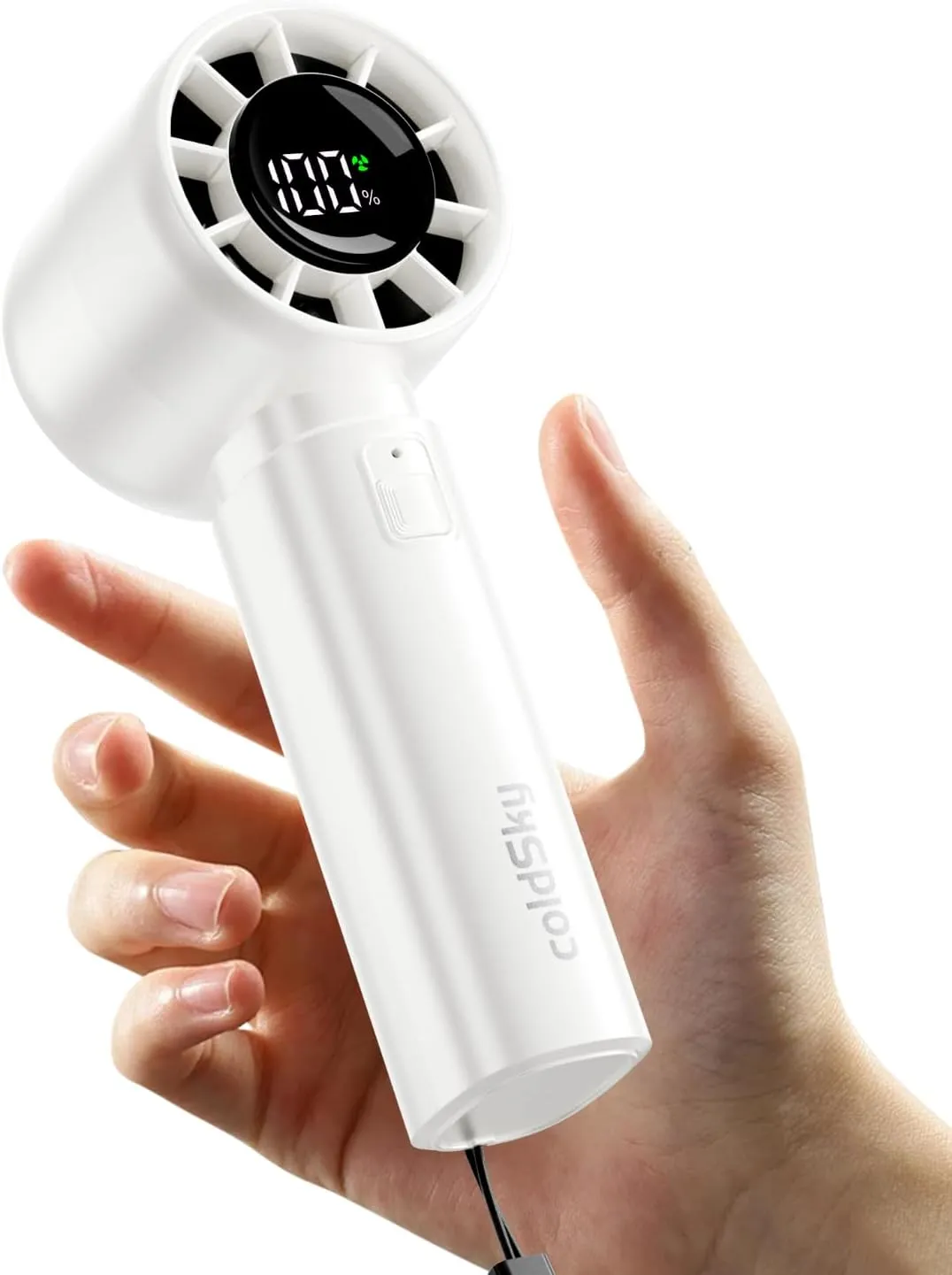 Portable Handheld Turbo Fan,5 Speeds High Speed Personal Fan With Digital Display,4000mAh Rechargeable Small Fans Max 12Hrs Cooling Fans For Outdoor, Travel Essentials Mini handheld fan for personal cooling