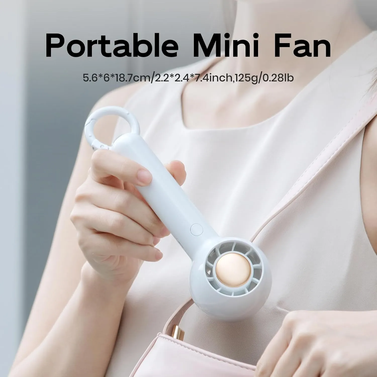 Portable Handheld Turbo Fan,Adjustable Mini Personal Fan, USB-C Rechargeable Battery Operated, Digital Display, Ultra-Quiet & Durable for Travel, Office, Gym, Outdoor (ABS Resin Exterior, Pink 3)