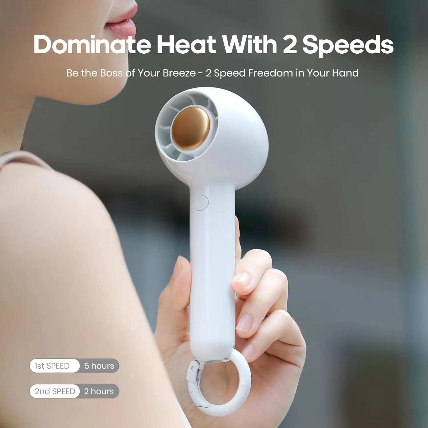 Portable Handheld Turbo Fan,Adjustable Mini Personal Fan, USB-C Rechargeable Battery Operated, Digital Display, Ultra-Quiet & Durable for Travel, Office, Gym, Outdoor (ABS Resin Exterior, Pink 3)