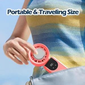 Portable Handheld Turbo Foldable Mini Personal Fan, Rechargeable 3-IN-1 Hand/Desk/Neck Fan Cooling Ice Fan,Travel Essentials Gifts for Women,Men, 12Hrs, 5000mAh, 100 Speeds Mini handheld fan for personal cooling