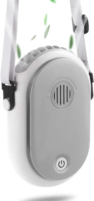 Portable Hanging Neck Fan Wearable Personal Fan Battery Operated USB Rechargeable 3 Speed Mini Handheld Air Conditioning Cooling Refrigeration Necklace Fan for Women Eyelash Camping Outdoor(White)) Neck fan for hands-free comfort