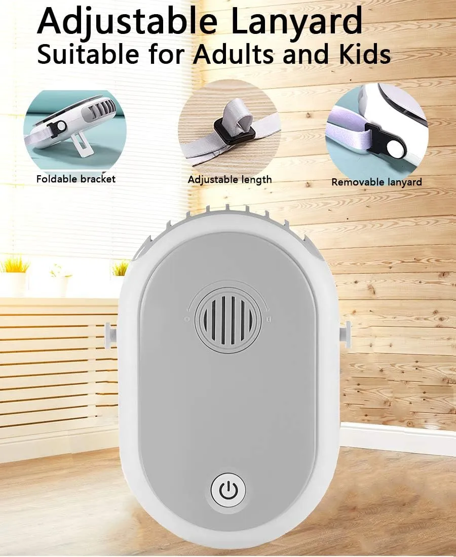 Portable Hanging Neck Fan Wearable Personal Fan Battery Operated USB Rechargeable 3 Speed Mini Handheld Air Conditioning Cooling Refrigeration Necklace Fan for Women Eyelash Camping Outdoor(White))