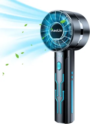 Portable High Speed Mini Handheld Fan, USB Rechargeable Neck Personal Mini Fan(7000 RPM high speed motor,Lasts 4-16 Hours) 4-speed powerful Wind Fans for Summer Outdoor Traveling,Gifts for Kids Neck fan for hands-free comfort