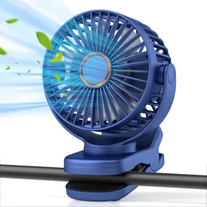 Portable Mini Clip on Fan, 3 Speed Rechargeable Small USB Desk Fan with Strong Airflow, Battery Operated Personal Fan, 360 Rotate Adjustable Table Fan for Office Home Golf Cart Tent Stroller 360-degree rotating fan for home use