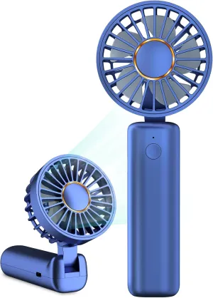 Portable Mini Fan, Handheld Fan, Small Desk Fans 180 Adjustable, 3-8 Hours Working Time, 3 Speeds, 2000mAh Battery Operated Fans USB Rechargeable for Indoor Outdoor Travel Mini handheld fan for personal cooling