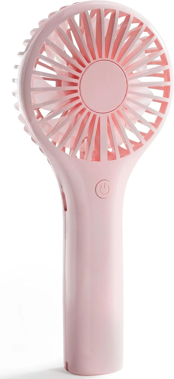 Portable Mini Fan - Powerful Personal Handheld Fan with 3 Speeds, Cute and Small, USB Rechargeable for Travel/Lash/Makeup/Outdoor/Home, Pink Mini handheld fan for personal cooling