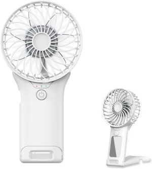 Portable Mini Fan with Mirror, USB Rechargeable, Pocket 4-Speed Cooling, Up to 15 Hours, Compact Handheld Fan for Travel/Summer/Concerts/Makeup, Summer Gift for Women (White) Mini handheld fan for personal cooling