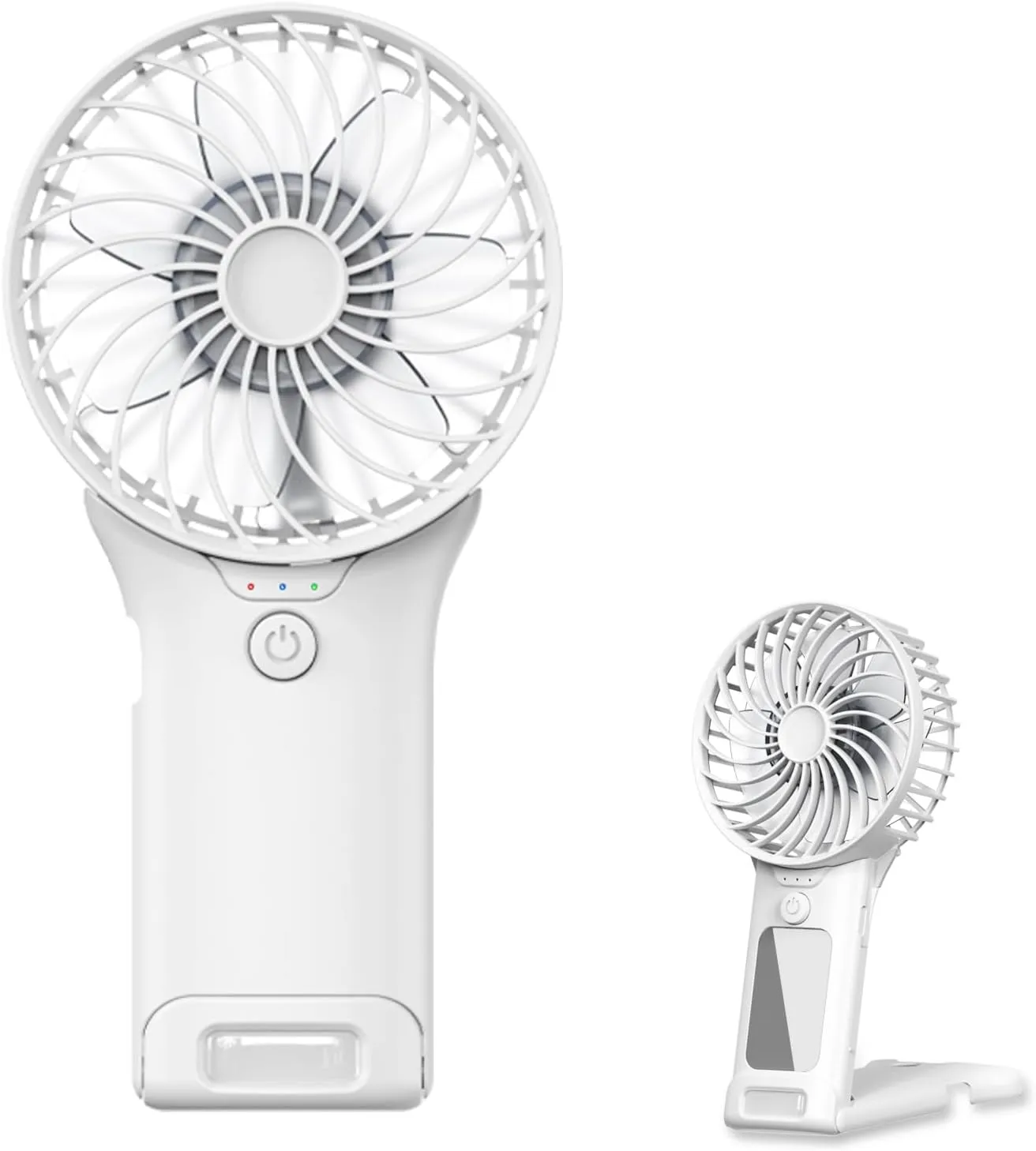 Portable Mini Fan with Mirror, USB Rechargeable, Pocket 4-Speed Cooling, Up to 15 Hours, Compact Handheld Fan for Travel/Summer/Concerts/Makeup, Summer Gift for Women (White) Mini handheld fan for personal cooling