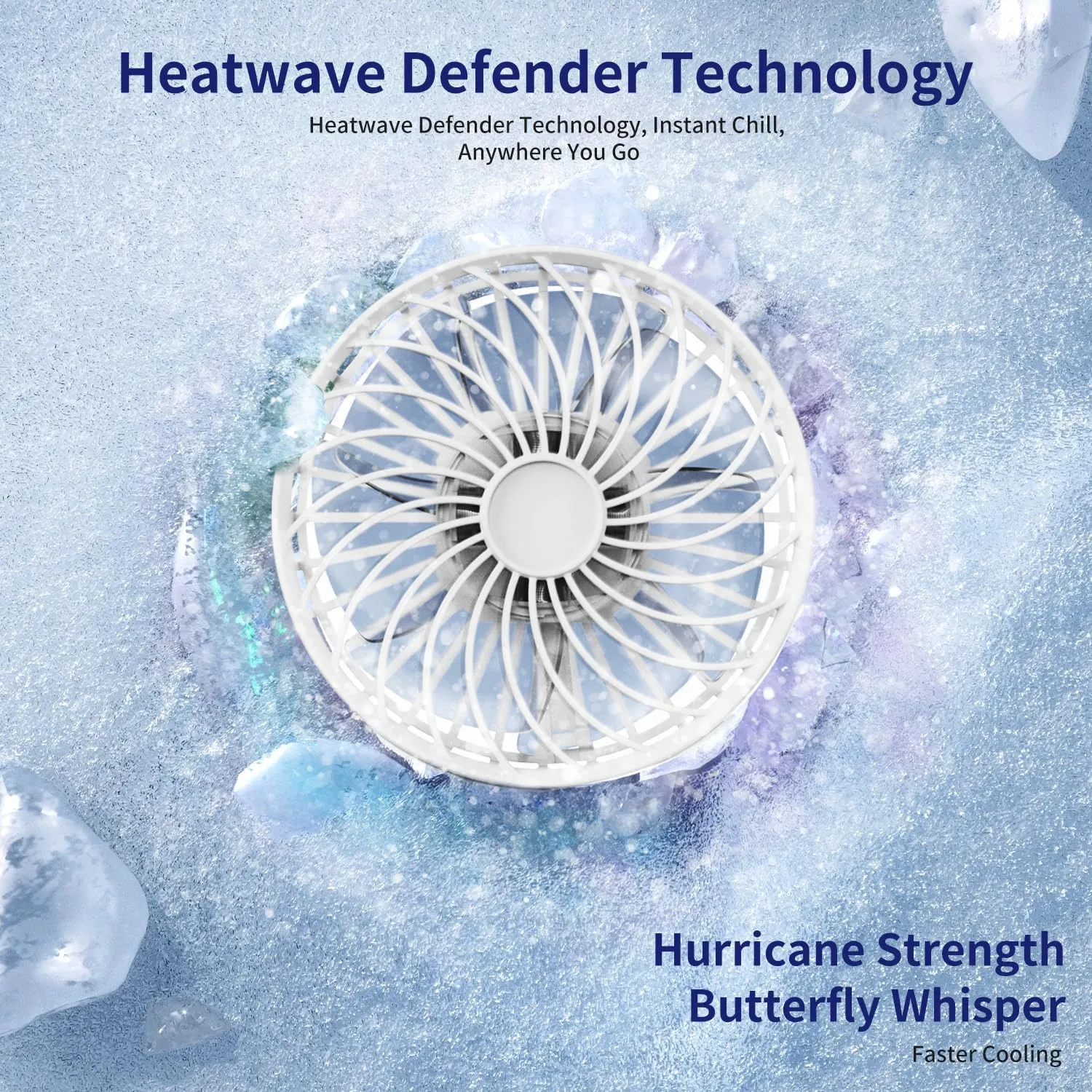 Portable Mini Fan with Mirror, USB Rechargeable, Pocket 4-Speed Cooling, Up to 15 Hours, Compact Handheld Fan for Travel/Summer/Concerts/Makeup, Summer Gift for Women (White)