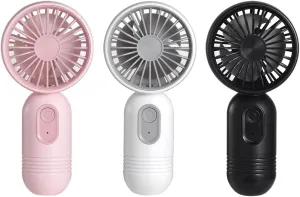 [Portable Mini Fans 3-pack] Handheld Personal Small Fan with 3-speed for Travel, USB Rechargeable Battery Operated Eyelash Fan, Black&White&Pink Mini handheld fan for personal cooling